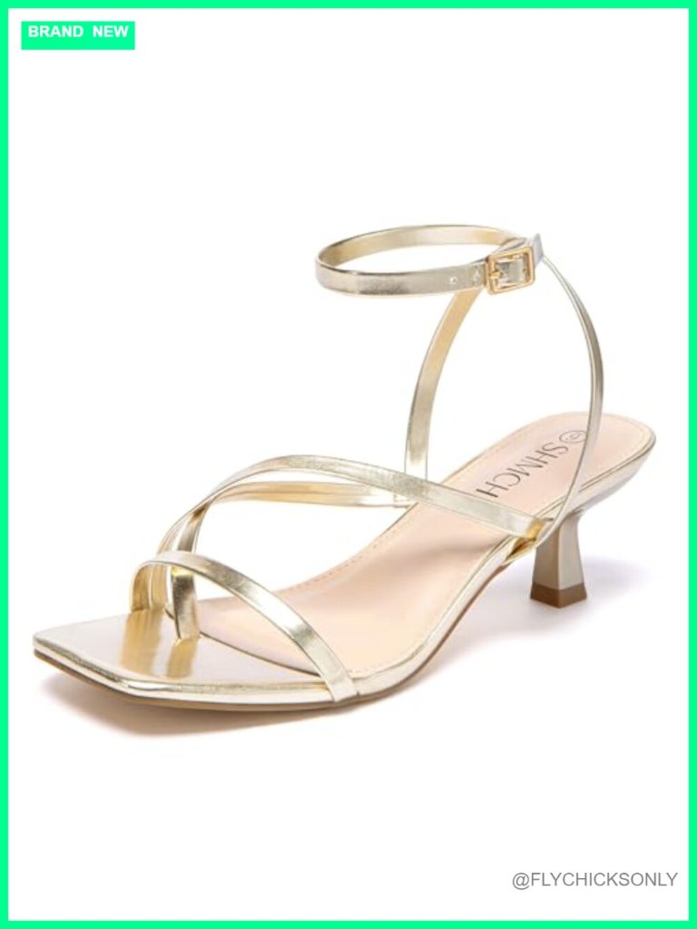 Kitten Heel Strappy Lace Up Square Toe Thong Ankle Strap Faux Leather Sandals